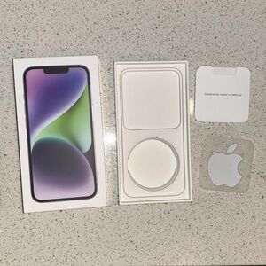 Apple iPhone 14 Purple Box Only | Original Packaging + Inserts | No Phone